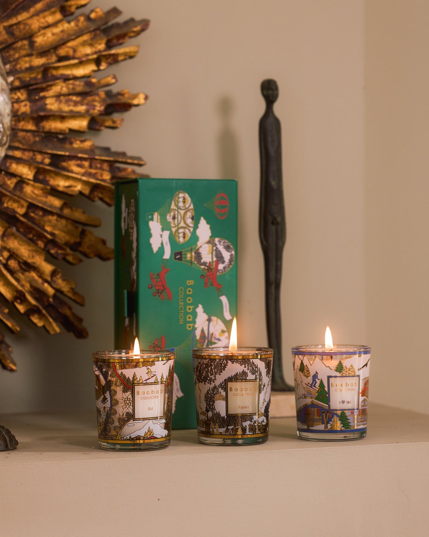 TRIO TRAVEL CANDLES I LOVE SKI - ASPEN