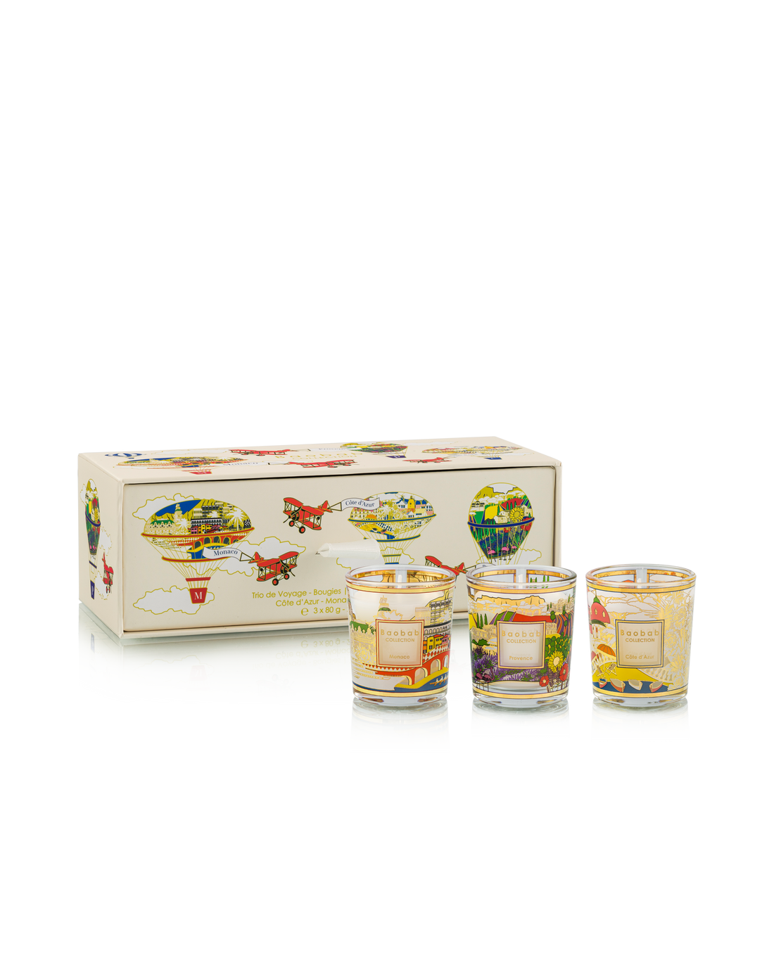 TRIO TRAVEL CANDLES PROVENCE-MONACO-COTE D'AZUR
