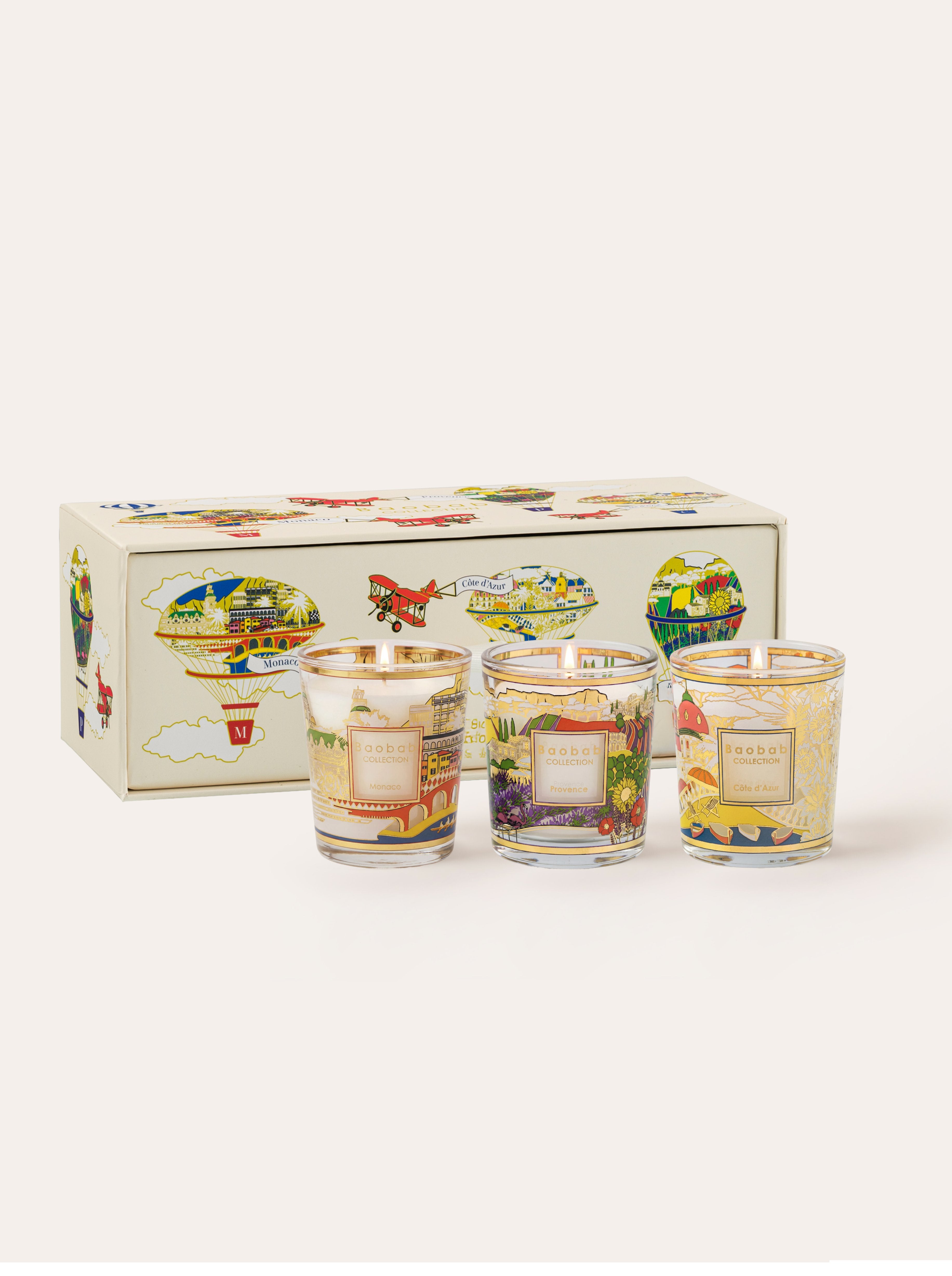 TRIO TRAVEL CANDLES PROVENCE-MONACO-COTE D'AZUR • Baobab