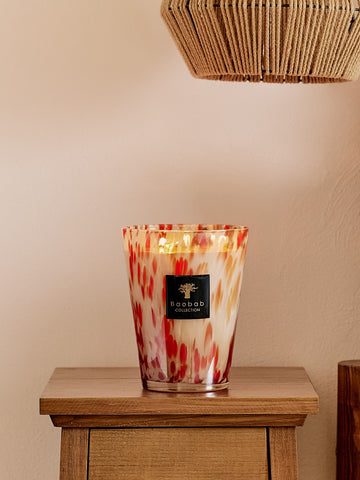 SCENTED CANDLE PEARLS CORAL